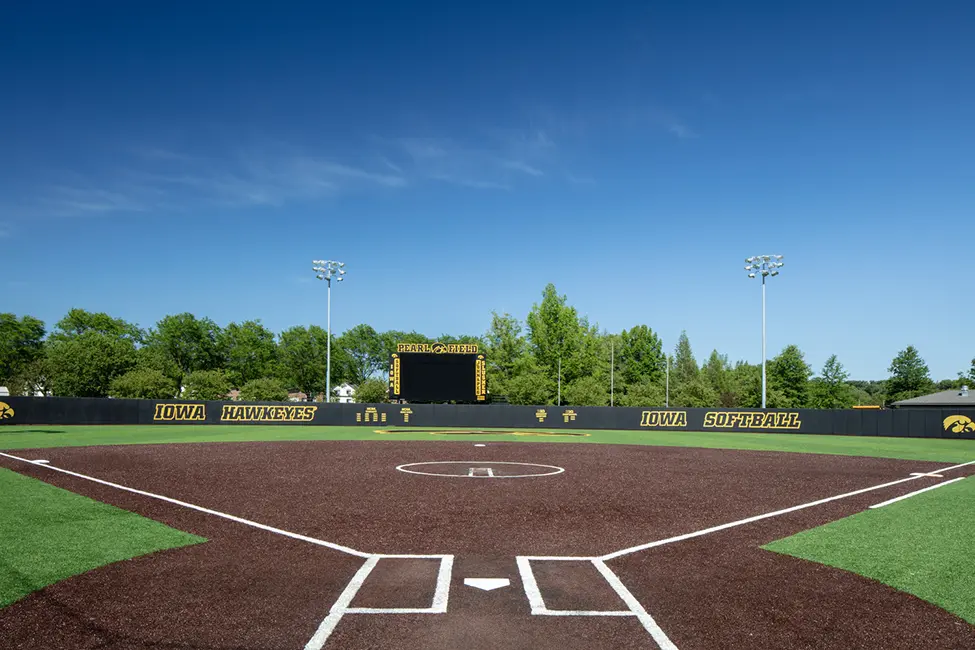 University of Iowa Softball Field from the umpire's position behind home plate