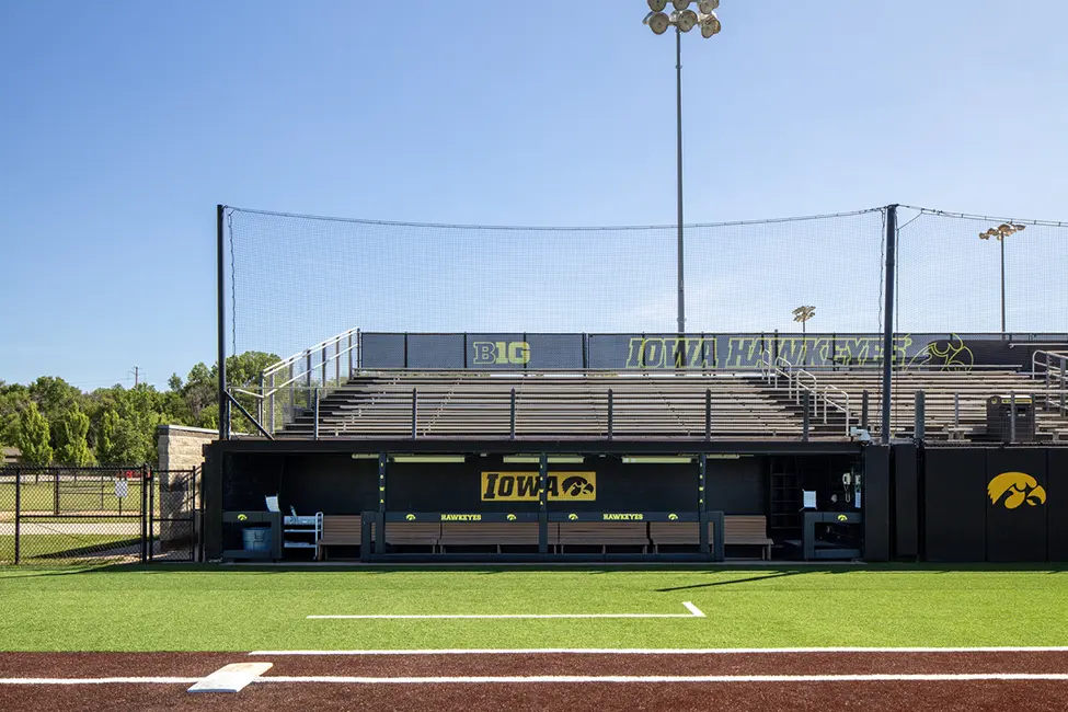 Dugout at University of Iowa Softball field