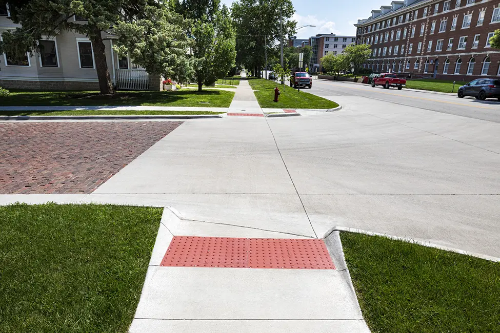 Sidewalk crossing on Fairchild Street