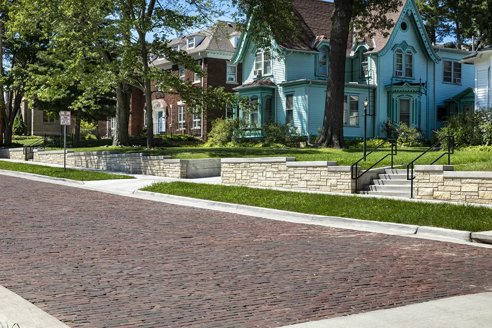 Historic brick road on Fairchild Street