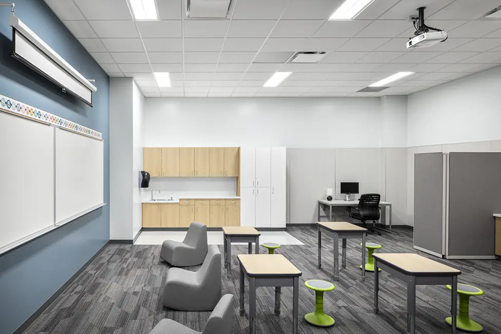 Special Education classroom with flexible furniture